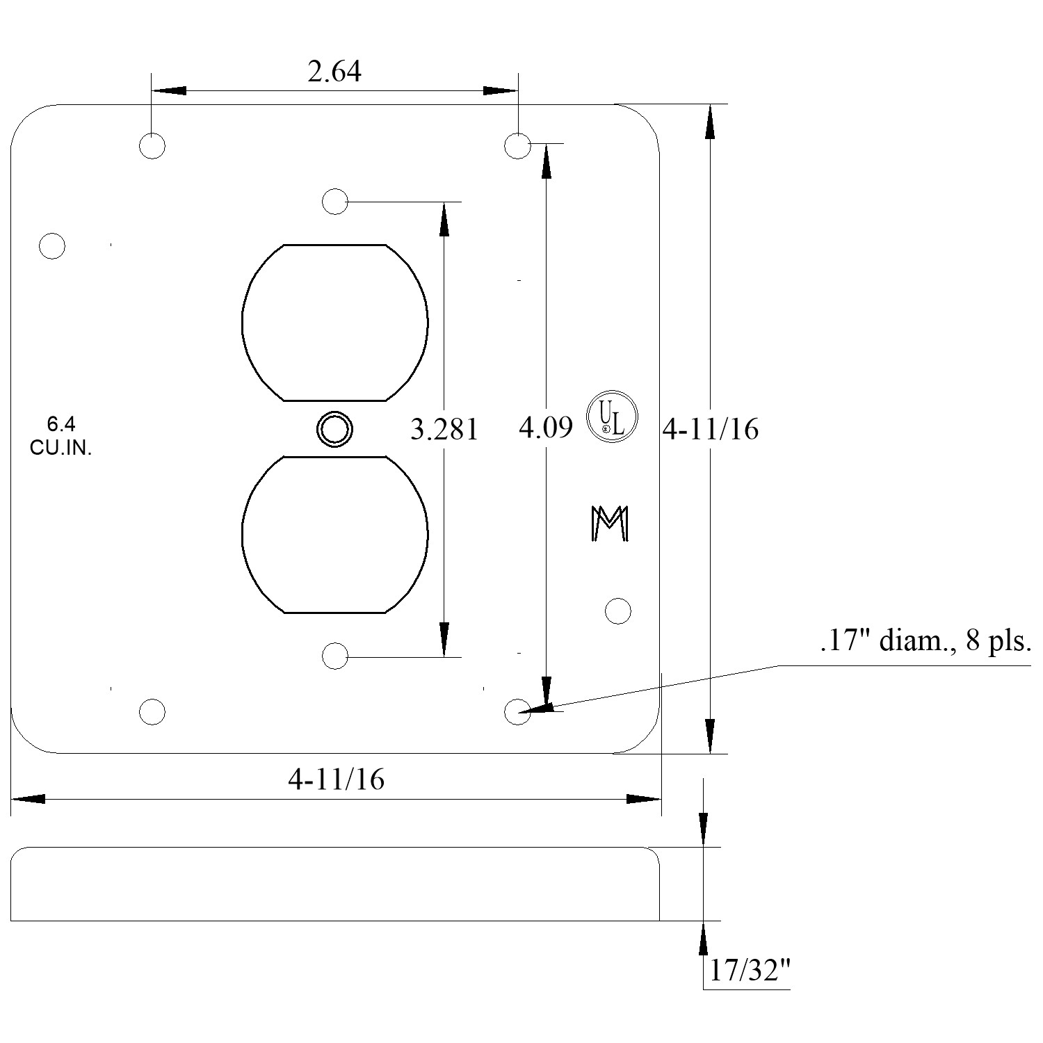 4-11-16-inch-square-cover-raised-1-2-inch-duplex-mulberry-metal