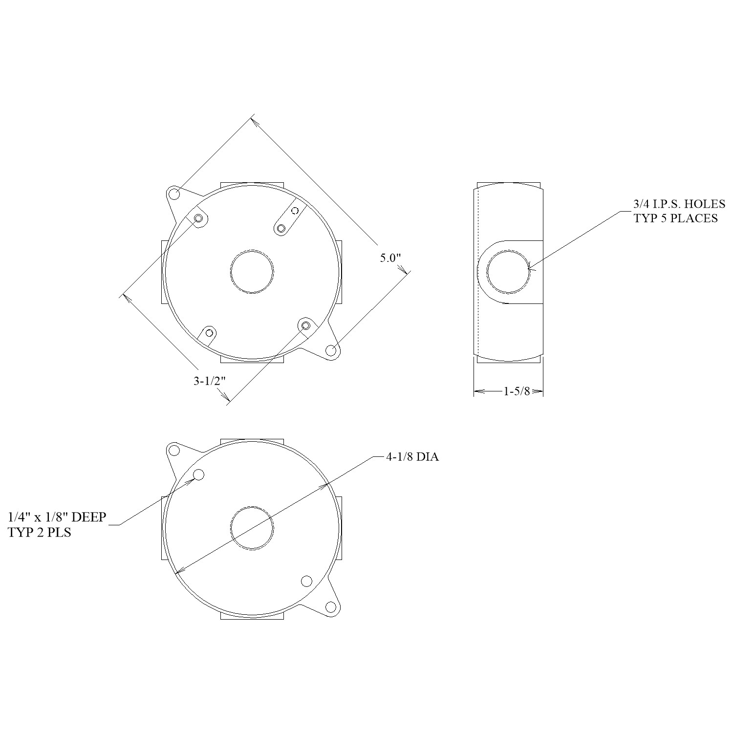 Outdoor 4'' Round Blank Wall Plate Cover - Aluminum