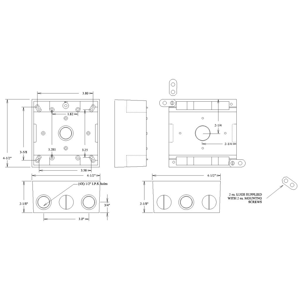 2-gang-weatherproof-box-with-four-1-2-inch-outlets-2-in-1-end-1-in