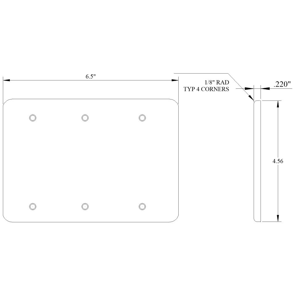 3 gang FS cover, (3) blank - Mulberry Metal