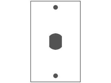 1-gang with interchangeable opening (despard); hole in a vertical ...