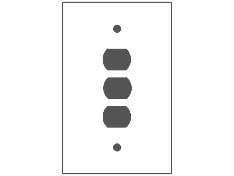 1-gang with (3) Interchangeable openings (despard); holes in a ...